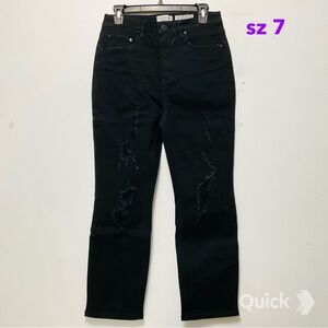 sz 7 - New Indigo Rein Distressed Skinny Jeans
